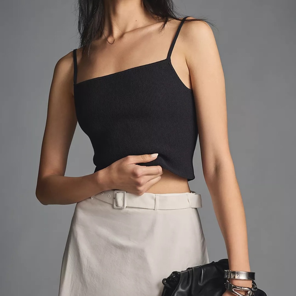 NEW Reformation Eli Ribbed Sweater Tank - Black